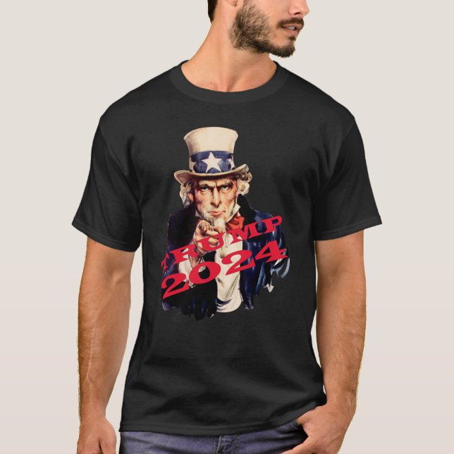 T-shirt Trump 2024 pour Président et pour Prison (Devant)