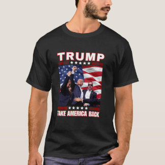 T-shirt Trump 2024, première pompe, reprendre l'Amérique