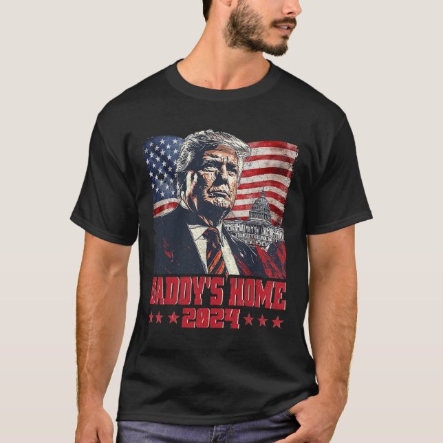 T-shirt Trump 2024 Prenez America Ck Daddy's Home Trump Pi (Devant)