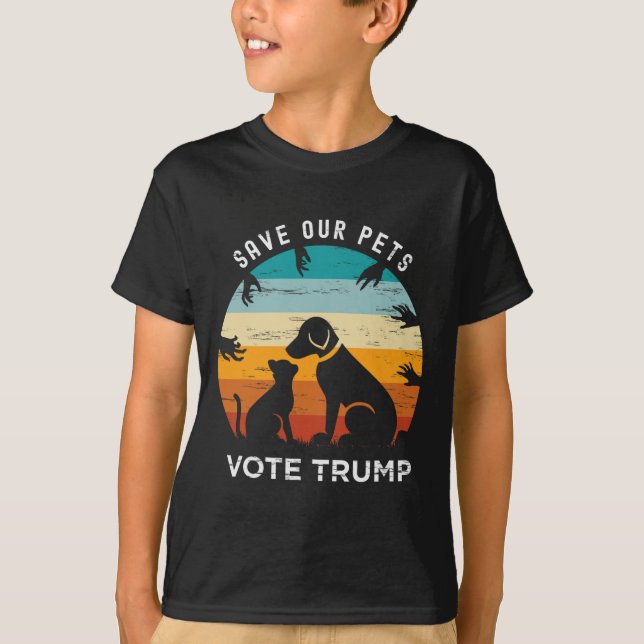 T-shirt Trump 2024 Président Sauvez Nos Animaux Animaux Ch (Devant)
