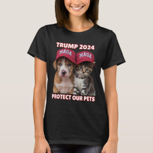 T-shirt Trump 2024 Protéger nos animaux domestiques Drôle