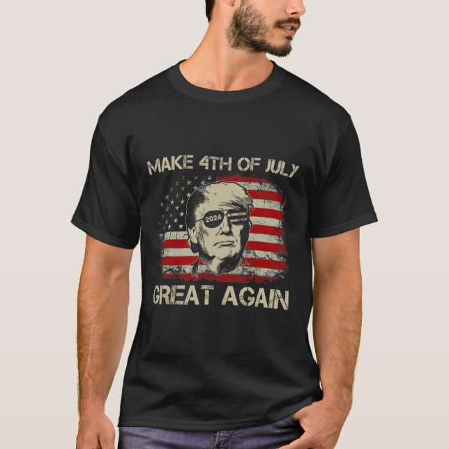 T-shirt Trump 2024 rend 4 juillet grand à nouveau F améric (Devant)