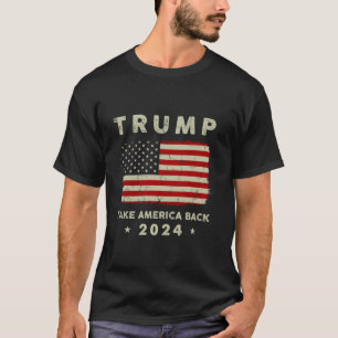 T-shirt Trump 2024 Reprendre l'Amérique Drapeau américain 