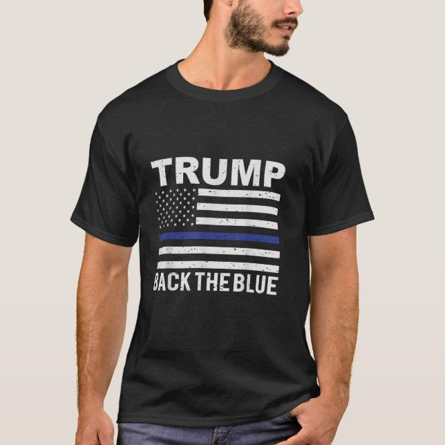 T-shirt Trump 2024 Retour La Ligne Bleue Bleue Légère Drap (Devant)