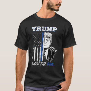 T-shirt Trump 2024 Retour Le drapeau bleu américain Ligne