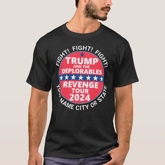 T-shirt Trump 2024 Revenge Tour Déplorables Combattre (Devant)