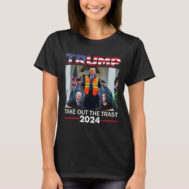 T-shirt Trump 2024 Sortir La Trash Funny Trump Garbyge (Devant)