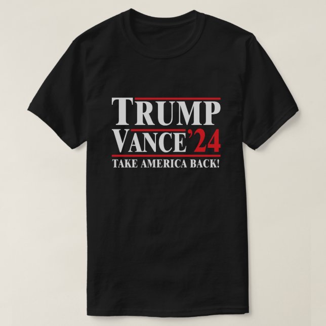 T-shirt Trump 2024 "Take America Back" noir (Design devant)