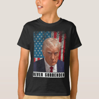 T-shirt Trump 2024 Tiré sur le président ne jamais céder l