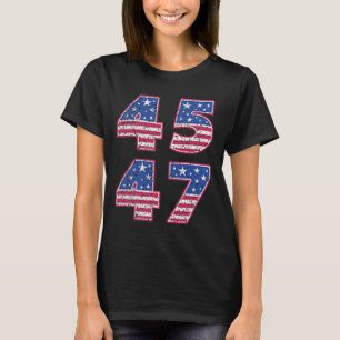 T-shirt Trump 2024 Vintage 45 47 Amérique Drapeau Tee For
