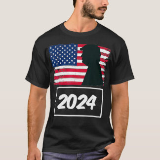 T-shirt Trump 2024 Vintage American Flag Retro Graphic App