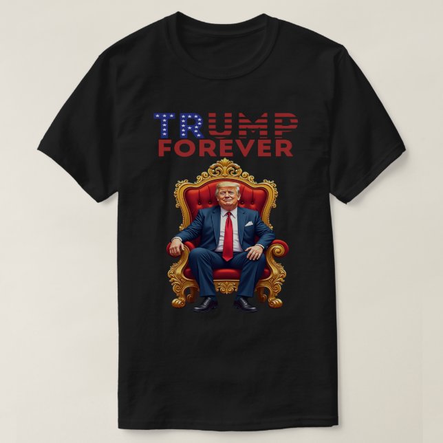T-shirt Trump 2028 Le roi pour toujours rendre l'Amérique  (Design devant)