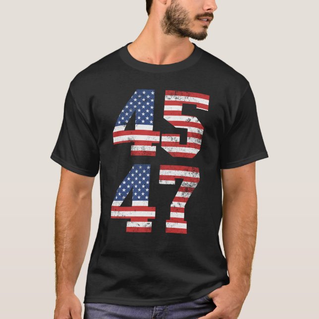 T-shirt Trump 45 47 Président américain Trump 2024 (Devant)