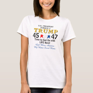 T-shirt Trump 45 47 Rouge Blanc Bleu