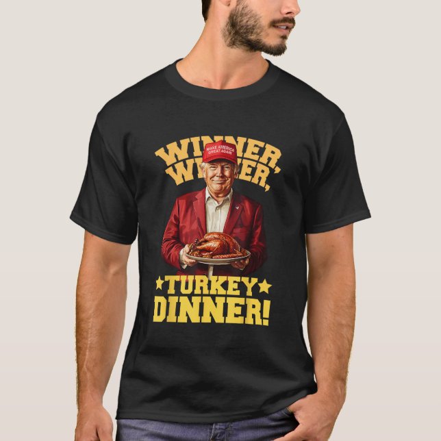 T-shirt Trump 47 Gagnant Dîner Turquie Thanksgiving (Devant)