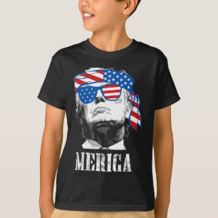 T-shirt Trump 4 juillet les Américains Drapeaux Hommes Drô