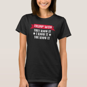 T-shirt Trump A Gagne Ils Le Savent Je Le Sais Vous