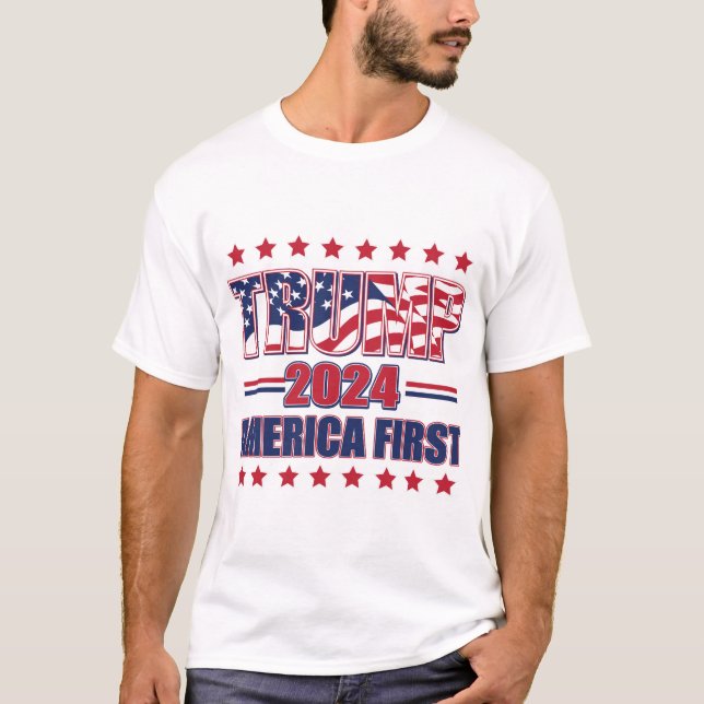 T-shirt Trump Amérique d'abord (Devant)