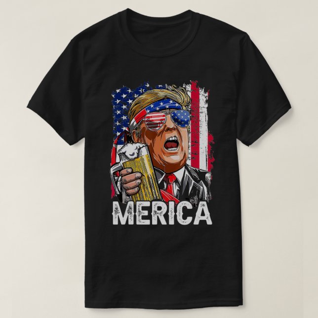 T-shirt Trump Amérique : l'Amérique 4 juillet à nouveau sa (Design devant)