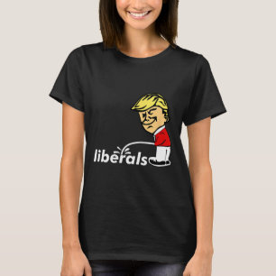 T-shirt Trump Anti-Libéral Donald Trump Pisse Sur Le Libér