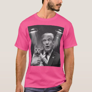 T-shirt Trump Avec Chat Ufo Selfie Chemise Mème - Drôle Al