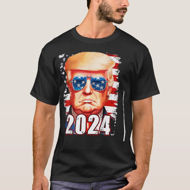 T-shirt Trump avec lunettes de soleil (Devant)
