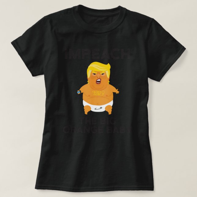 T-shirt Trump Baby Blimp Balloon Impeach! - texte noir Sti (Design devant)