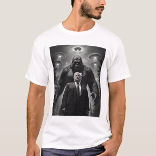 T-shirt Trump Bigfoot Ufo Alien Rencontre Extraterrestre