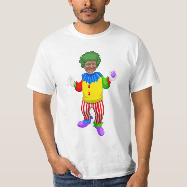 T-shirt Trump Clown Funny Green Hair Value Budget Fab (Devant)