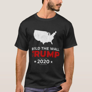 T-shirt Trump Construit Le Mur Pro États-Unis Conservateur
