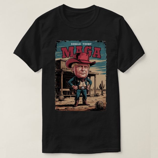 T-shirt Trump Cowboy Wild West (Design devant)