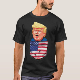 T-shirt Trump dans la poche Drapeau américain Drôle Trump