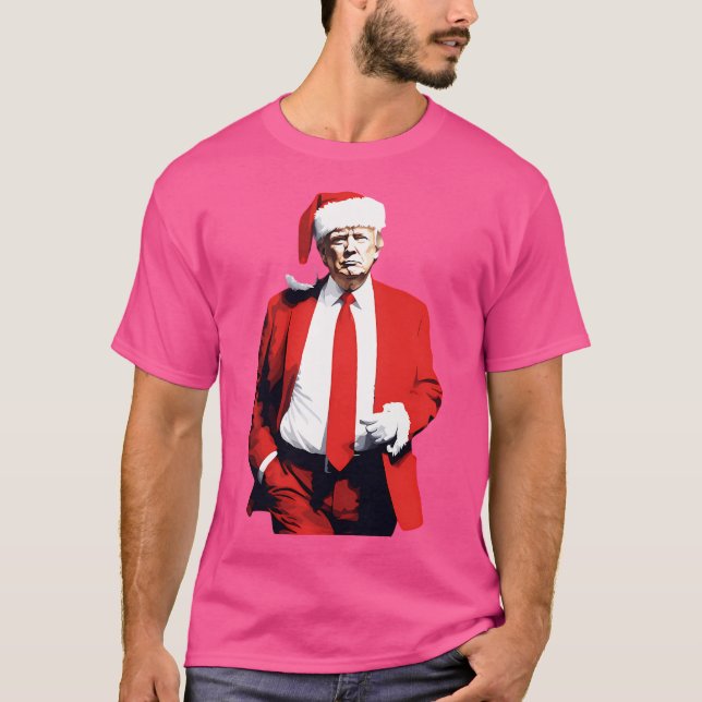 T-shirt Trump Dans La Suite Rouge Comme Père Noël (Devant)