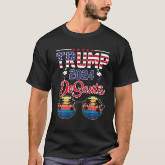 T-shirt Trump Desantis 2024 Flamant rose américain rétro S