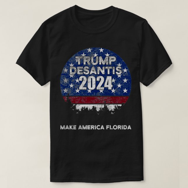T-shirt Trump DeSantis 2024 font de l'Amérique Floride Amé (Design devant)