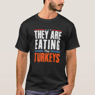 T-shirt Trump Dit Drôle Qu'Ils Mangent Les Dindons Avant