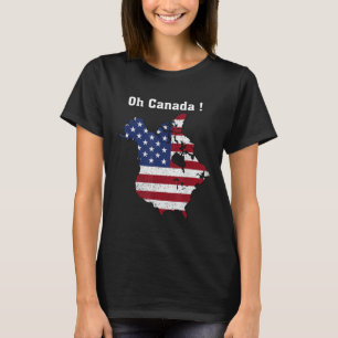T-shirt Trump Dit Oh Canada Map America