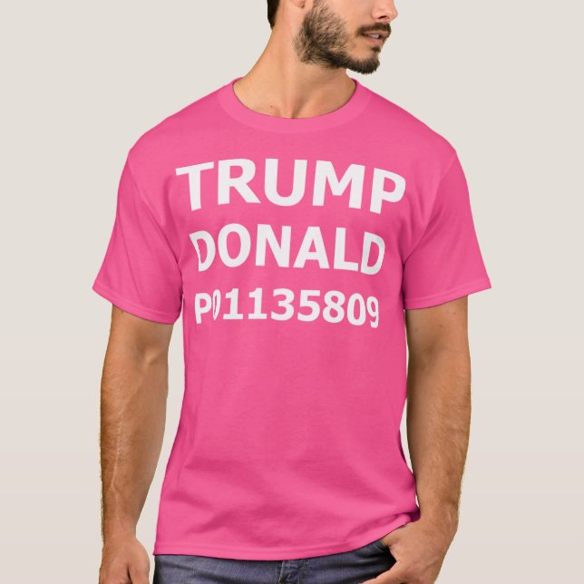 T-shirt Trump Donald Prisonnier No P01135809 Mugshot (Devant)