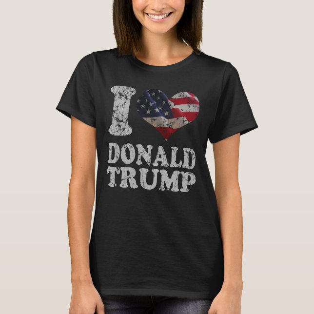 T-shirt Trump, Drapeau américain, mon coeur (Devant)