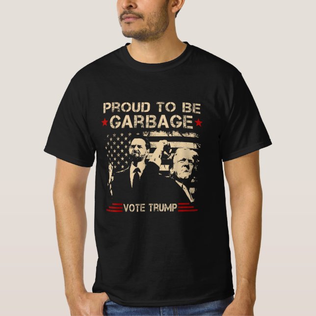 T-shirt Trump Élection 2024 Fière D'Être Des Ordures Vote  (Devant)