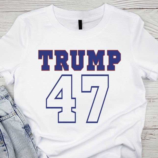 T-shirt Trump en rouge et bleu 47 (Créateur téléchargé)