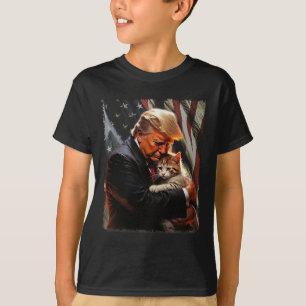 T-shirt Trump en train d'étreindre un chat orange 2025 Ren