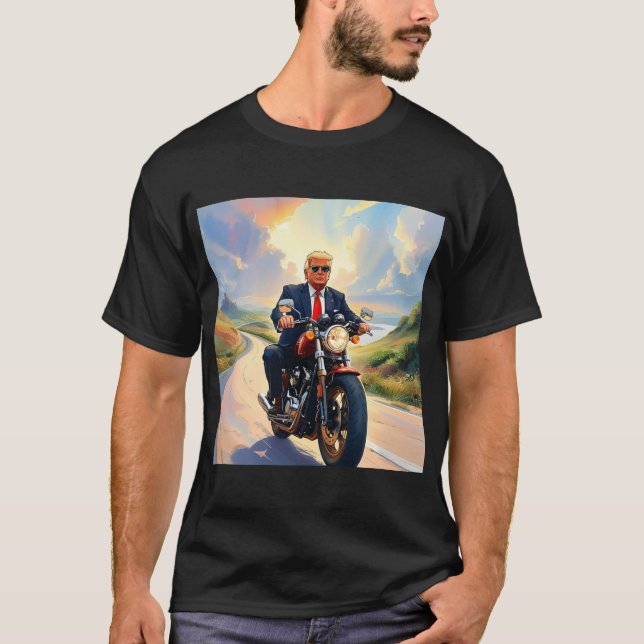 T-shirt Trump équitation Motorcycle Beautiful Road America (Devant)