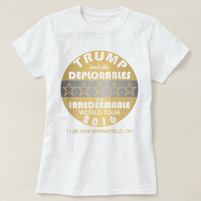 T-shirt Trump Et Les Déplorables Dates Du Tour Du Monde Dr (Design devant)