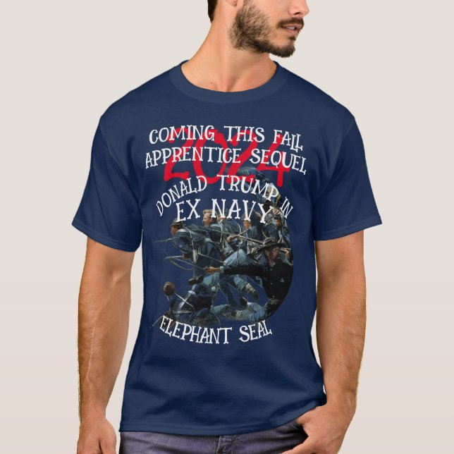 T-shirt Trump Ex Navy Elephant Seal POD FERAL PIG (Devant)