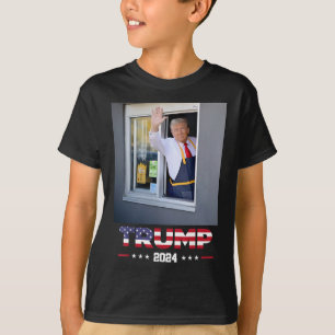 T-shirt Trump fonctionne dans le drive-thru Trump servant