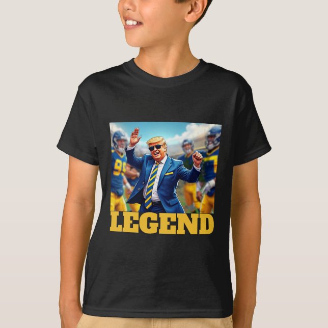 T-shirt Trump Footbyll Danse Collégiale Bleue Et Jaune (Devant)