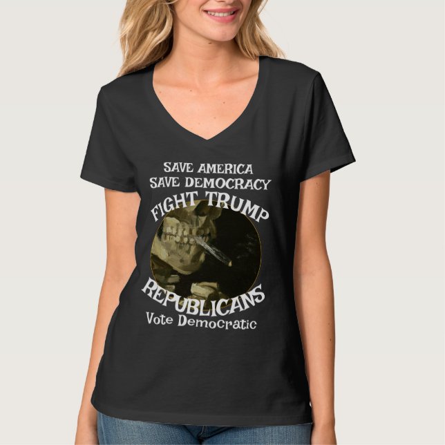 T-shirt Trump Guillotine col V (Devant)