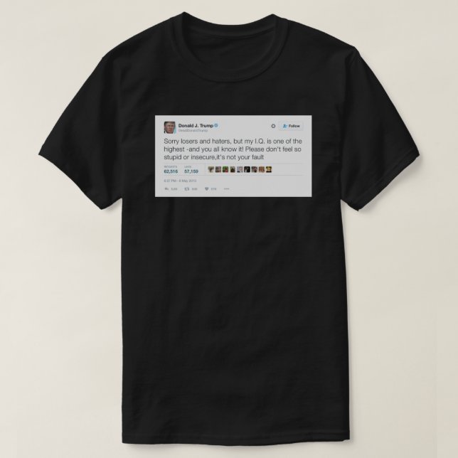 T-shirt Trump Haters and Losers tweete Sticker (Design devant)