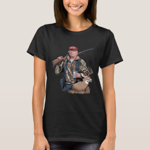 T-shirt Trump Hunting Deer (avant et arrière) Make Hunting